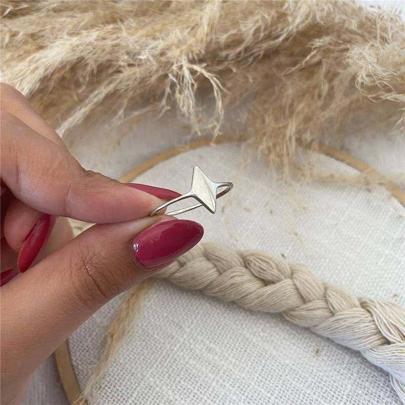 ANEL PRATA 925 GEOMÉTRICO LOSANGO