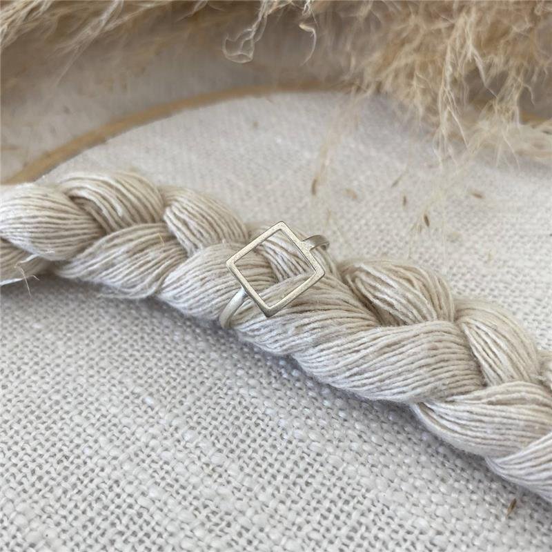 ANEL PRATA 925 GEOMETRICO QUADRADO