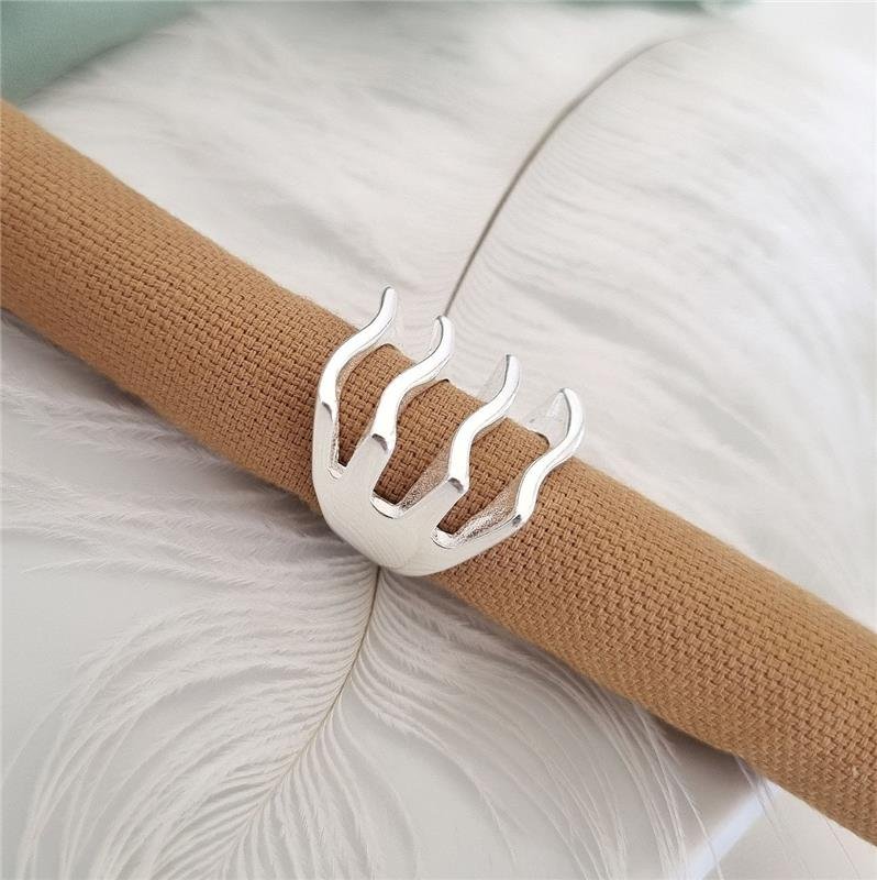 ANEL PRATA 925 GEOMÉTRICO QUATRO LINHAS ONDAS