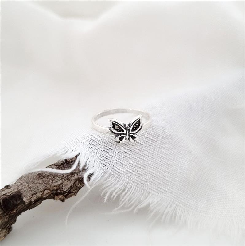 ANEL PRATA 925 INFANTIL BORBOLETA