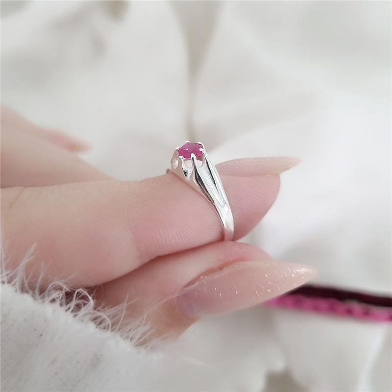 ANEL PRATA 925 INFANTIL SOLITÁRIO PINK