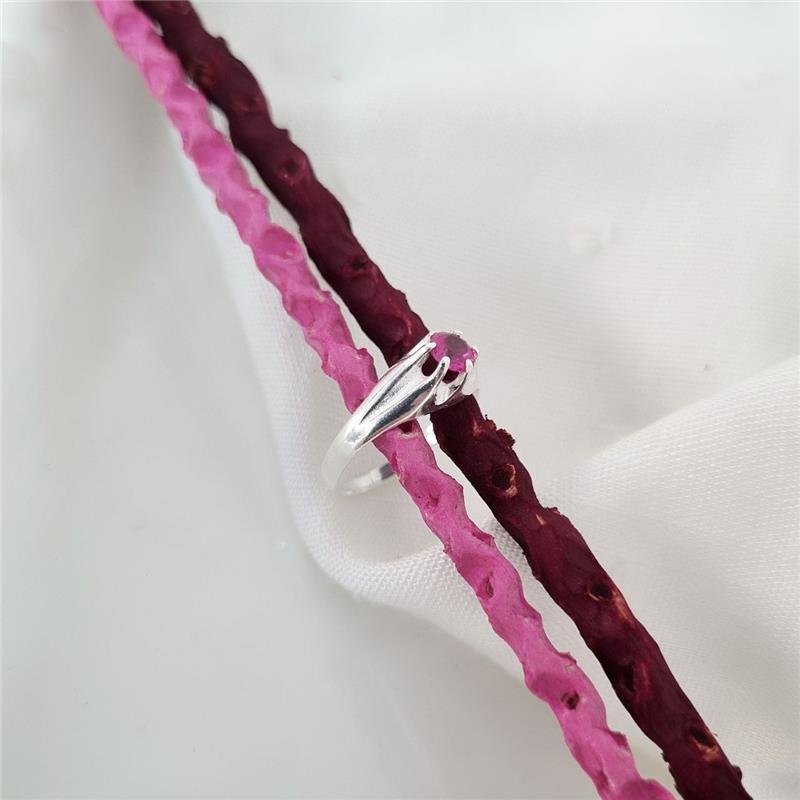 ANEL PRATA 925 INFANTIL SOLITÁRIO PINK