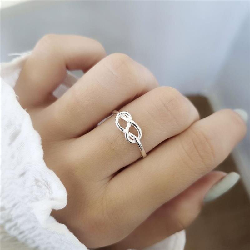 ANEL PRATA 925 LAÇO NÓ LISO