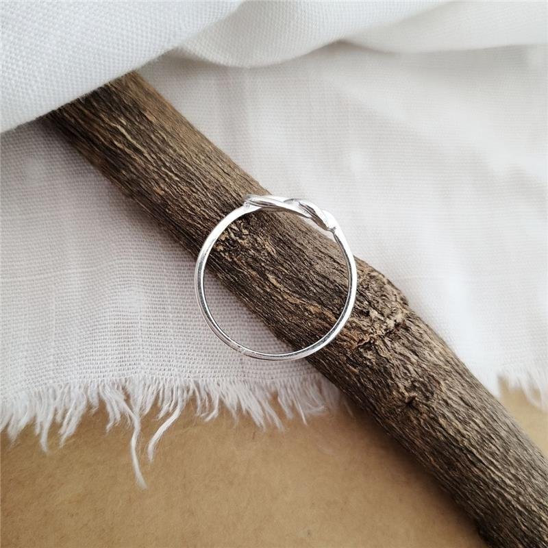 ANEL PRATA 925 LAÇO NÓ LISO