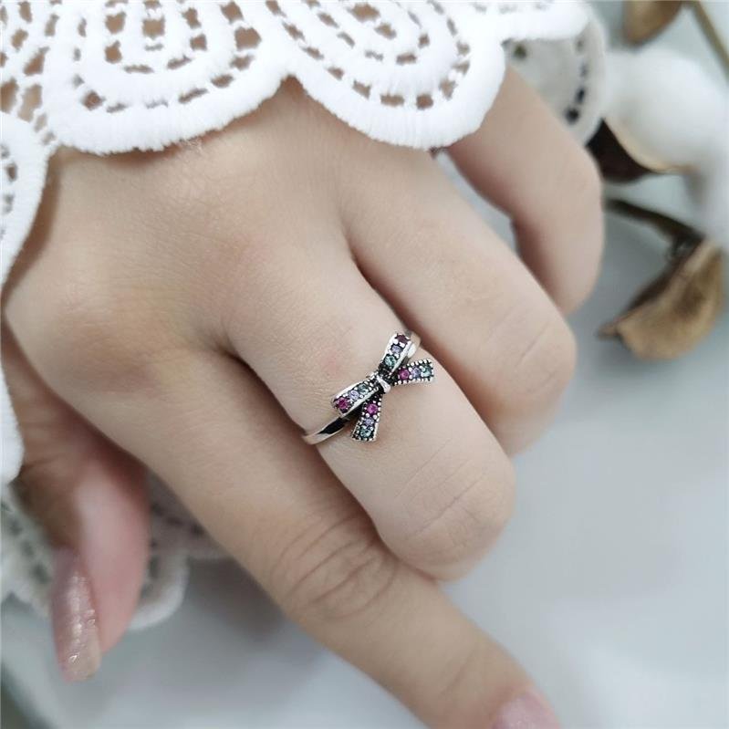 ANEL PRATA 925 LAÇO PEDRAS COLORIDAS