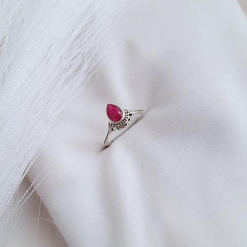 ANEL PRATA 925 LEQUE PEDRA NATURAL GOTA