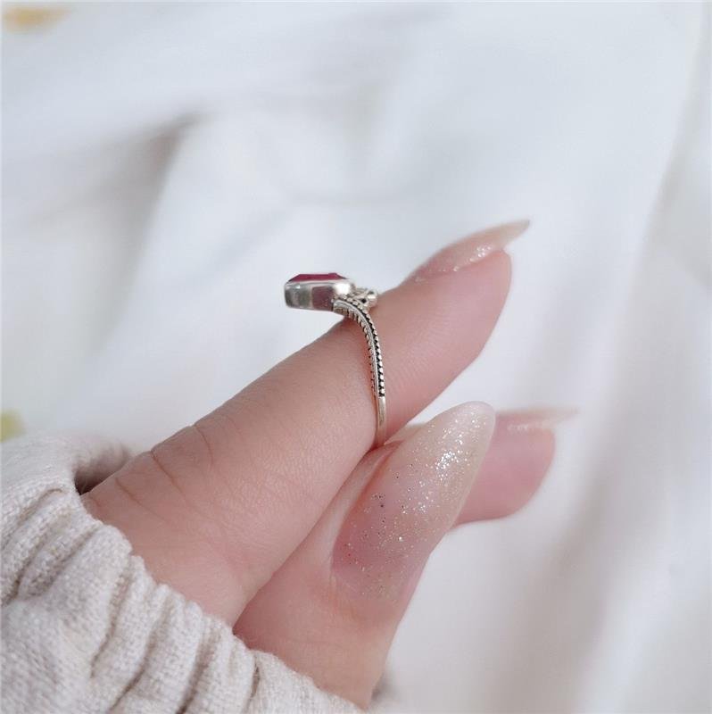 ANEL PRATA 925 LEQUE PEDRA NATURAL GOTA