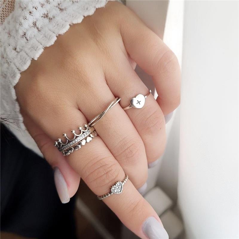 ANEL PRATA 925 LINHA DE CORAÇÕES LISOS