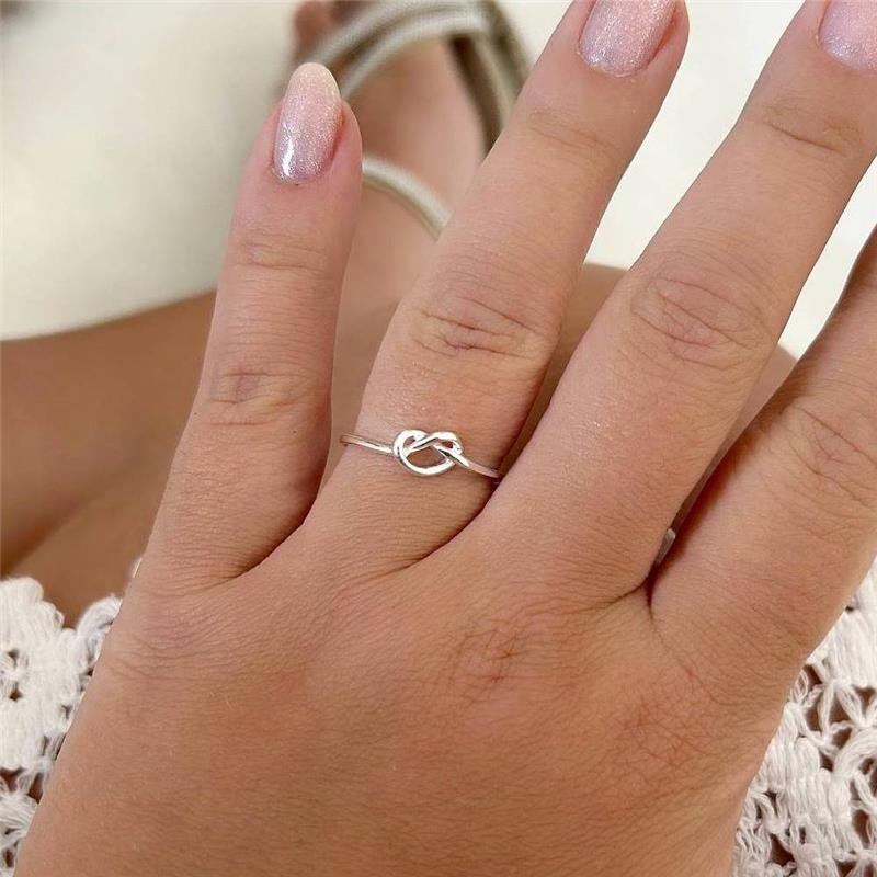 ANEL PRATA 925 LISO NÓ DE AMOR