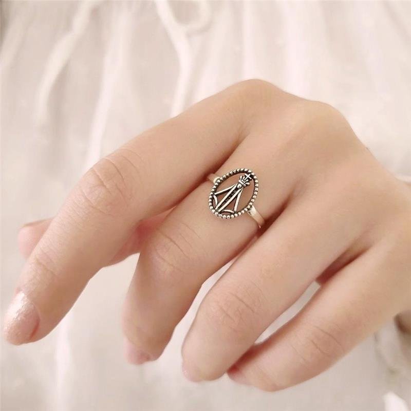 ANEL PRATA 925 MEDALHA NOSSA SENHORA APARECIDA