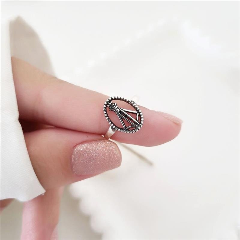 ANEL PRATA 925 MEDALHA NOSSA SENHORA APARECIDA