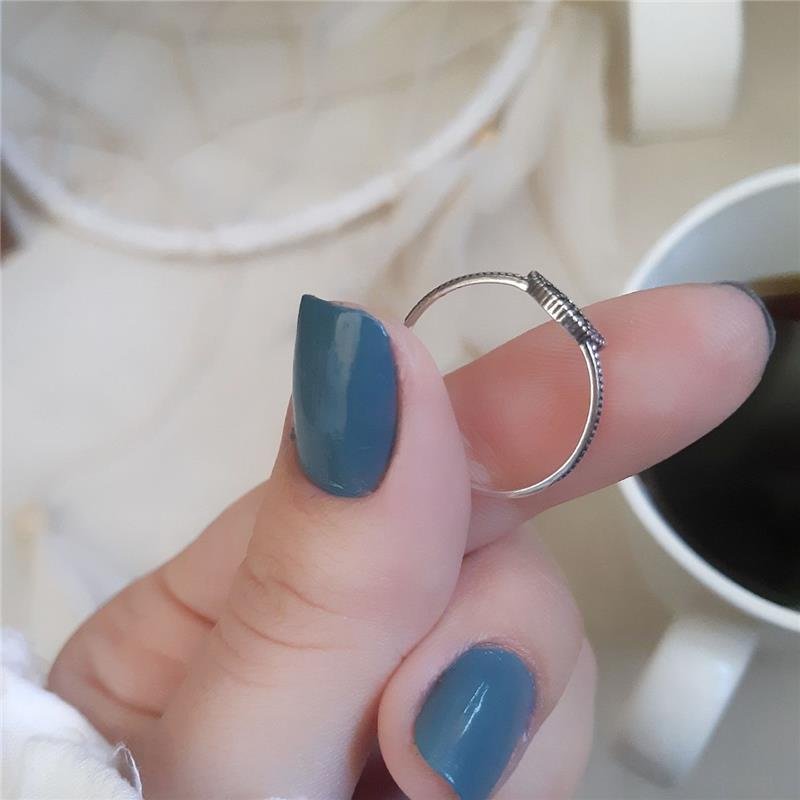 ANEL PRATA 925 MEIA LUA COM MARCASSITA