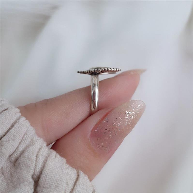 ANEL PRATA 925 MEIA LUA TRABALHADO 