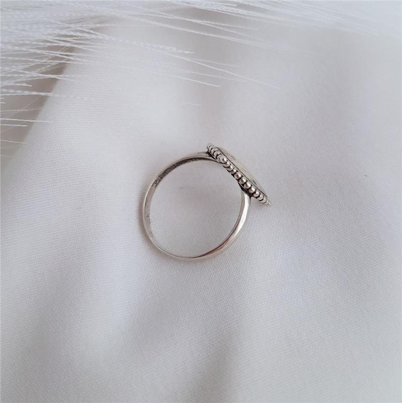 ANEL PRATA 925 MEIA LUA TRABALHADO 