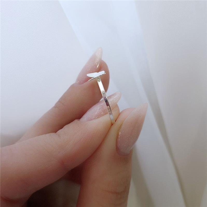 ANEL PRATA 925 MINIMALISTA BORBOLETA.