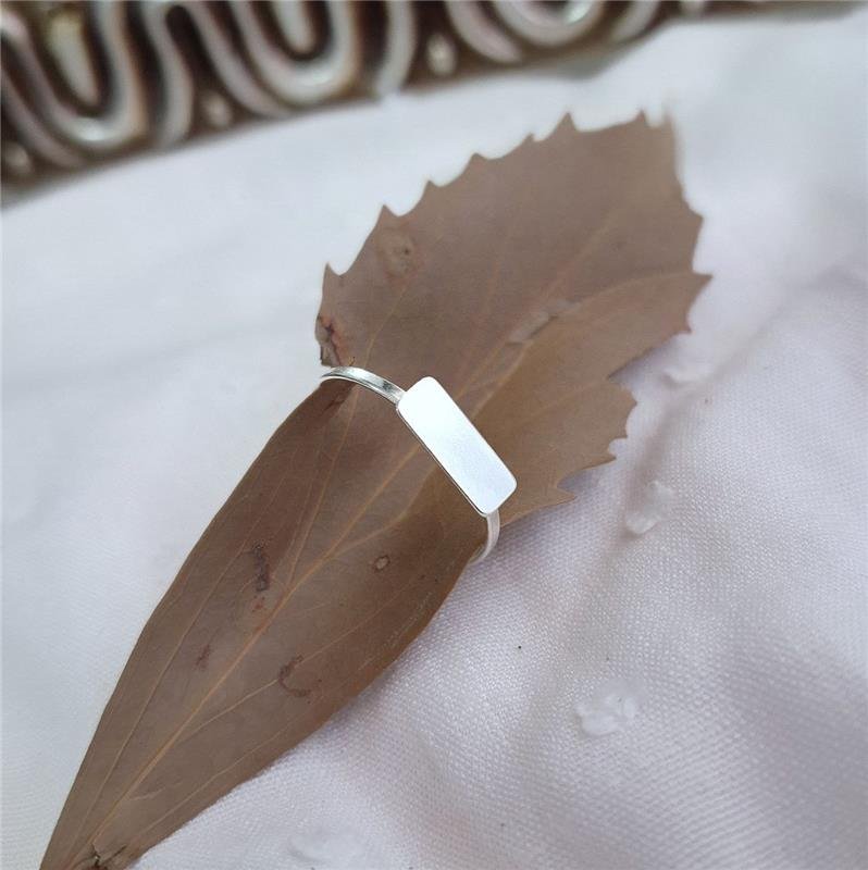 ANEL PRATA 925 MINIMALISTA RETANGULO