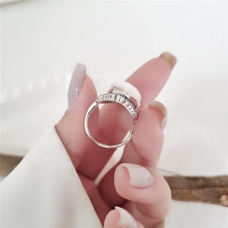 ANEL PRATA 925 NAVETE GRANDE MADRE PÉROLA