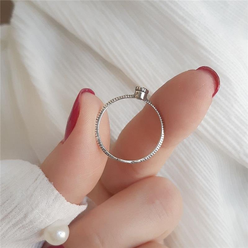 ANEL PRATA 925 NOIVADO ARO FINO COM PEDRA