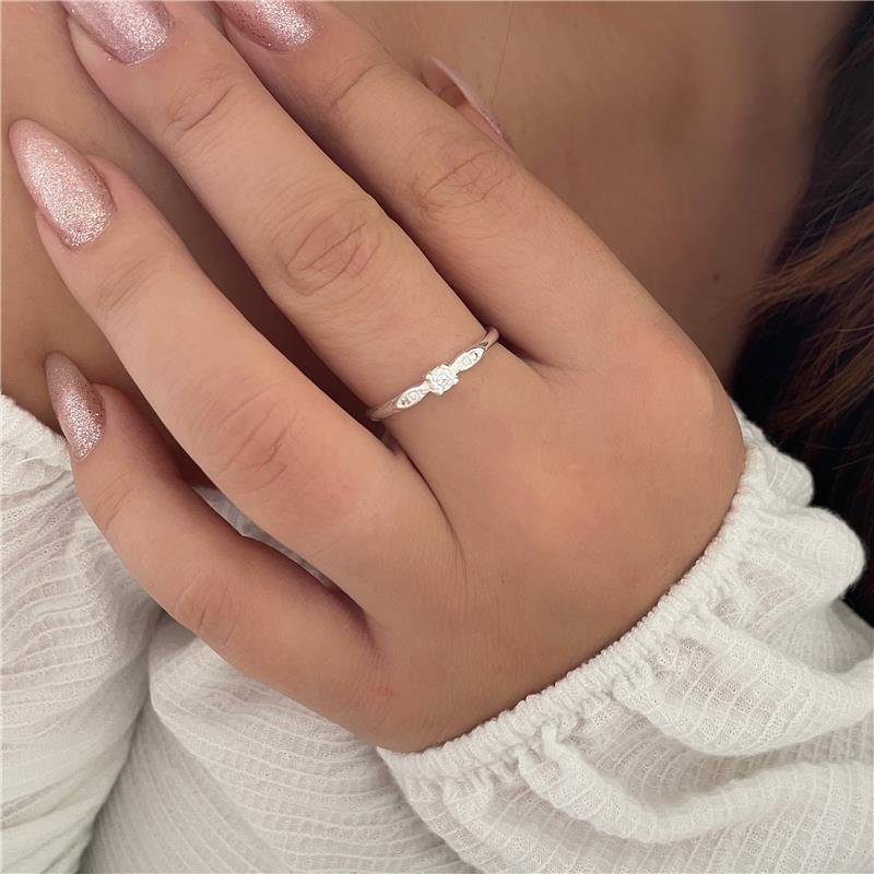 ANEL PRATA 925 NOIVADO SOLITÁRIO COM ZIRCÔNIA