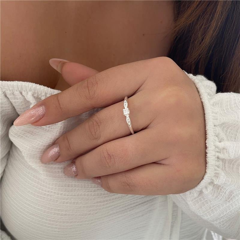 ANEL PRATA 925 NOIVADO SOLITÁRIO COM ZIRCÔNIA