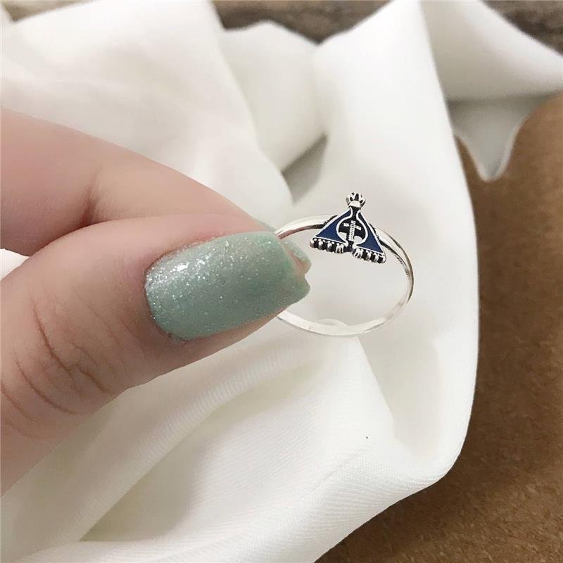 ANEL PRATA 925 NOSSA SENHORA APARECIDA AZUL