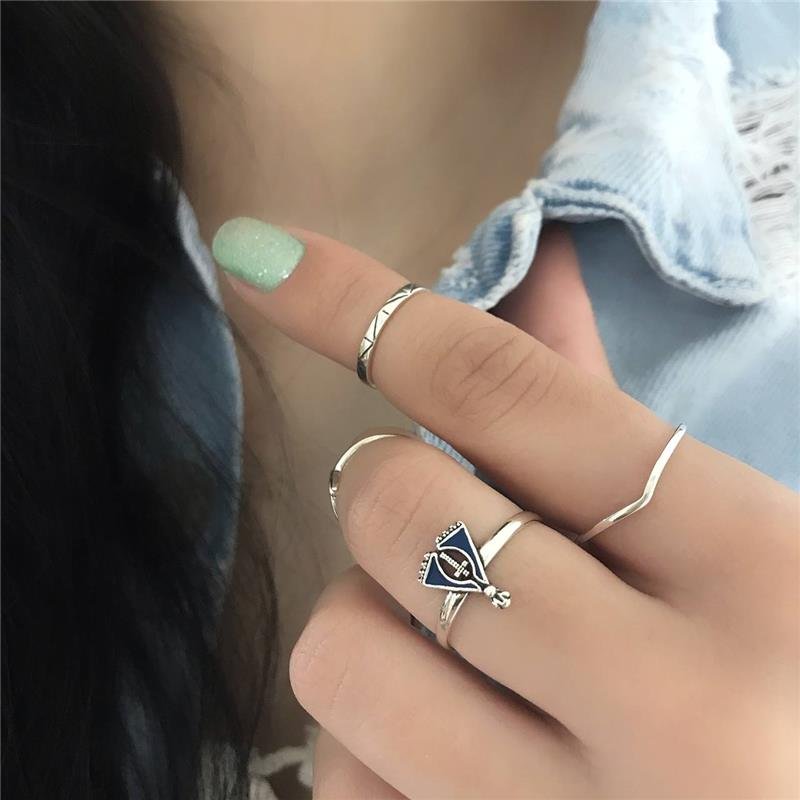 ANEL PRATA 925 NOSSA SENHORA APARECIDA AZUL