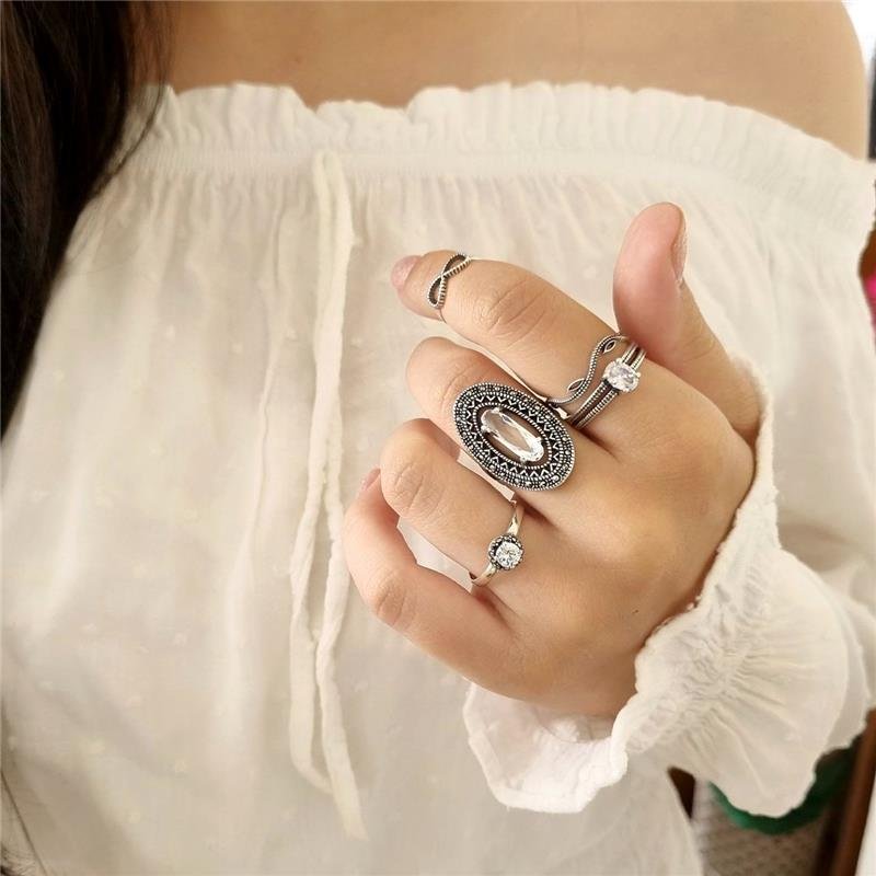 ANEL PRATA 925 ONDULADO COM FOLHAS