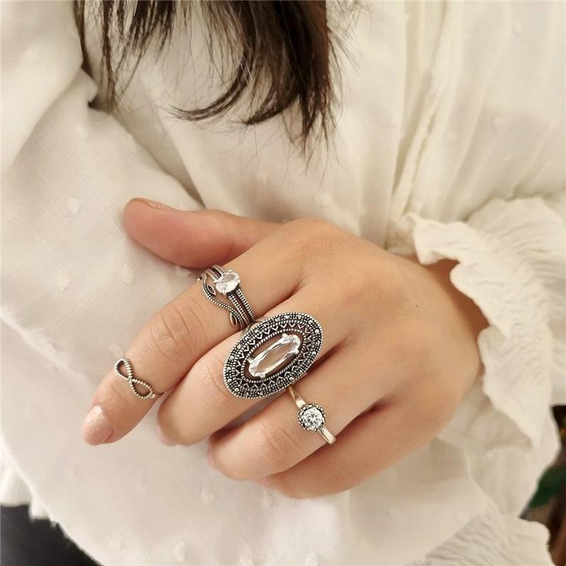 ANEL PRATA 925 ONDULADO COM FOLHAS