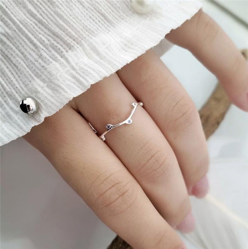 ANEL PRATA 925 ONDULADO FOLHAS PEDRAS COLORIDAS