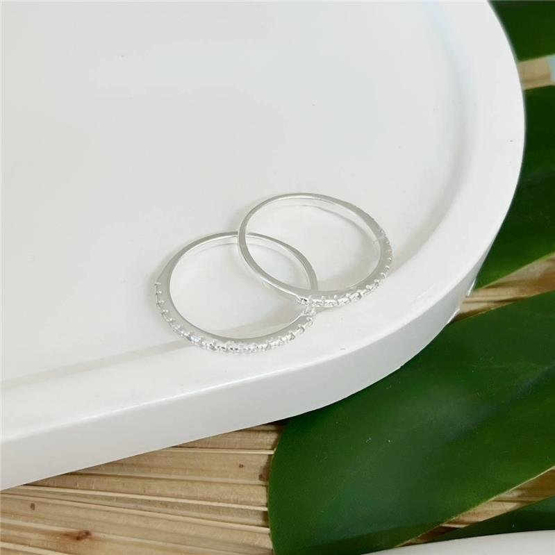 ANEL PRATA 925 PAR APARADOR ALIANÇA CRAVEJADO MICROZIRCÔNIAS