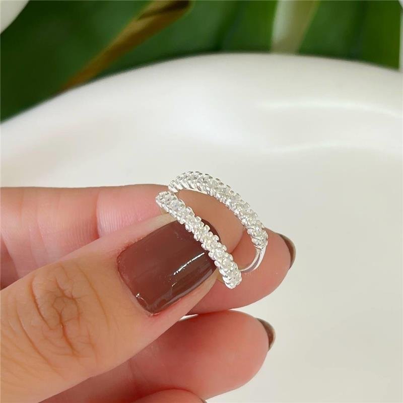 ANEL PRATA 925 PAR APARADOR MICROZIRCÔNIAS CRAVEJADAS