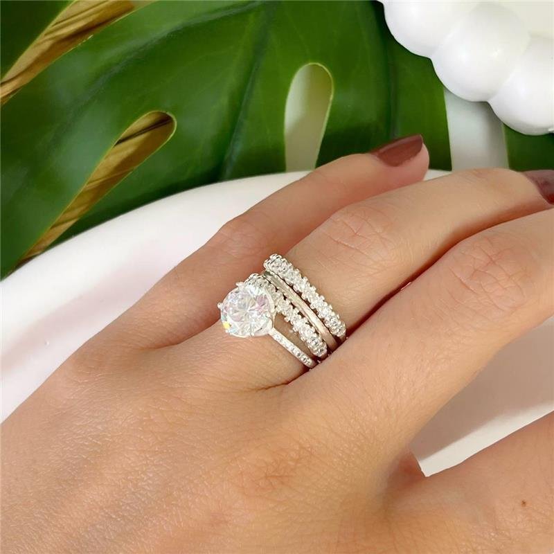 ANEL PRATA 925 PAR APARADOR MICROZIRCÔNIAS CRAVEJADAS