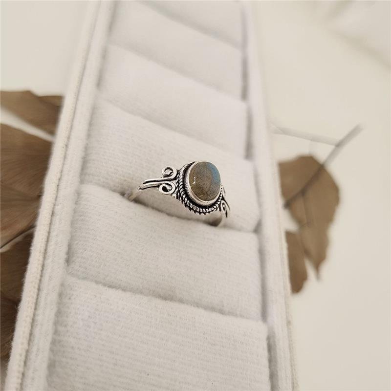 ANEL PRATA 925 PEDRA NATURAL OVAL