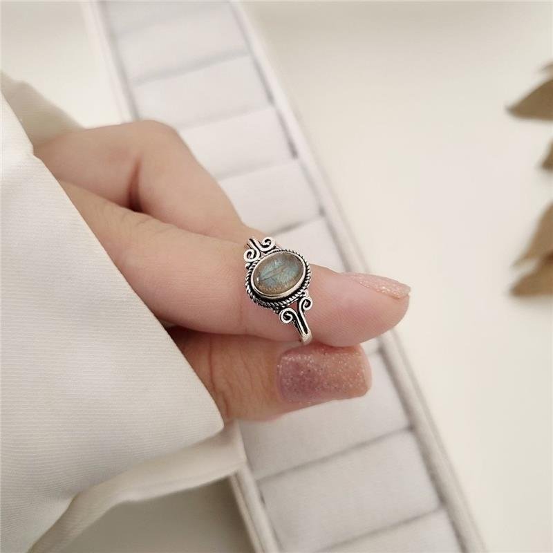 ANEL PRATA 925 PEDRA NATURAL OVAL