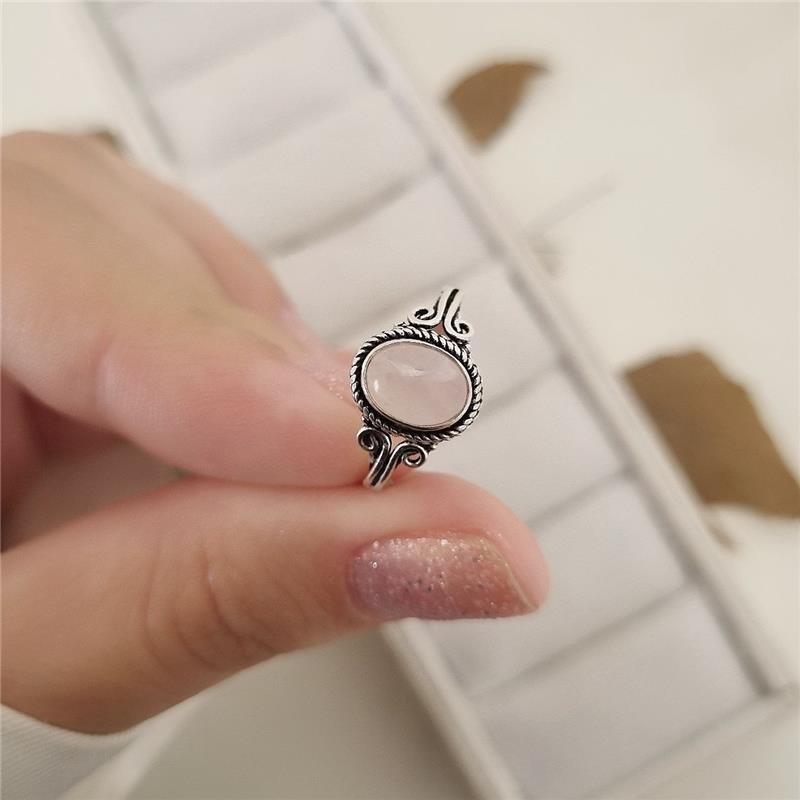 ANEL PRATA 925 PEDRA NATURAL OVAL