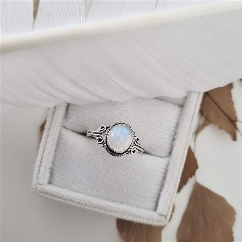 ANEL PRATA 925 PEDRA NATURAL OVAL