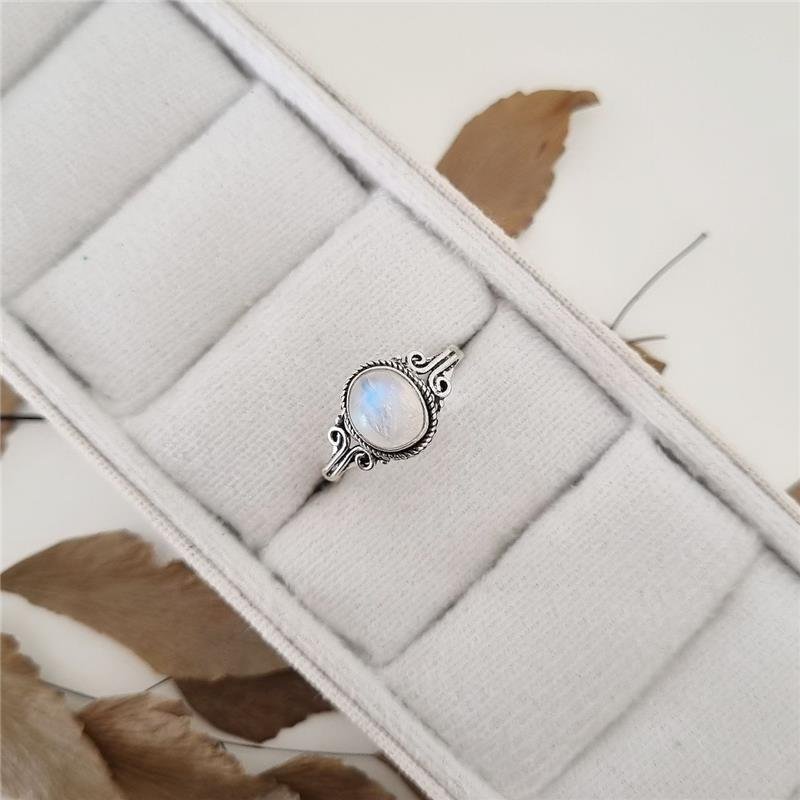 ANEL PRATA 925 PEDRA NATURAL OVAL