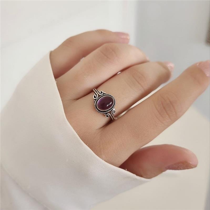 ANEL PRATA 925 PEDRA NATURAL OVAL