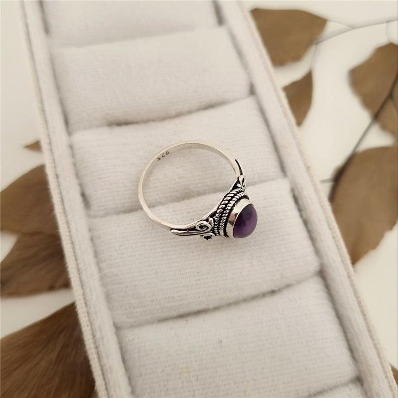 ANEL PRATA 925 PEDRA NATURAL OVAL