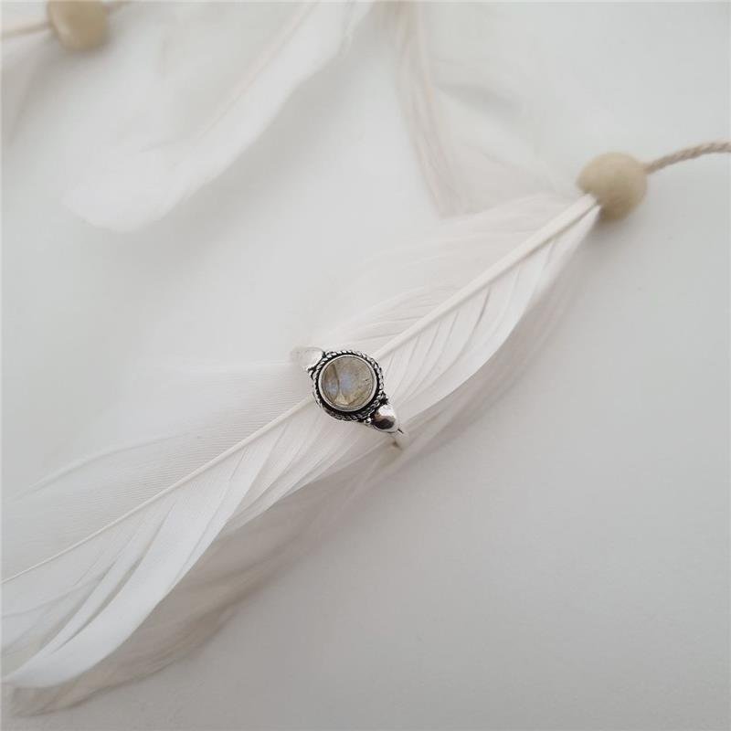 ANEL PRATA 925 PEDRA NATURAL REDONDA