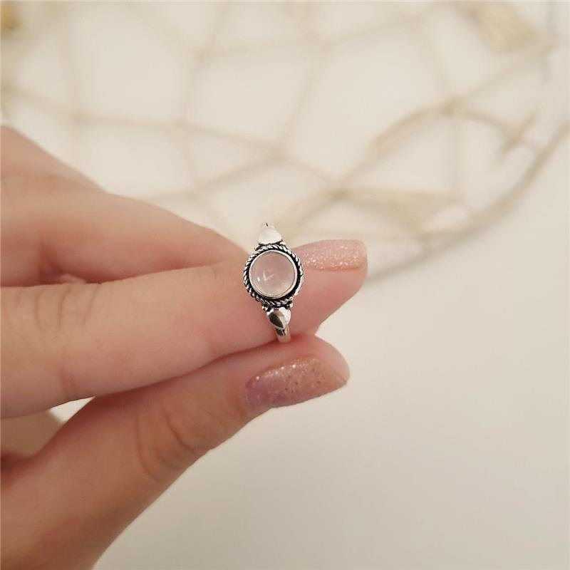 ANEL PRATA 925 PEDRA NATURAL REDONDA