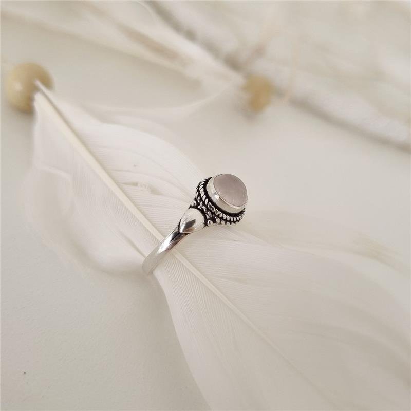 ANEL PRATA 925 PEDRA NATURAL REDONDA