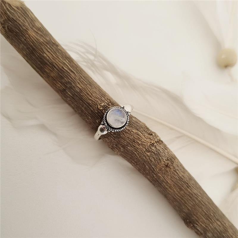 ANEL PRATA 925 PEDRA NATURAL REDONDA