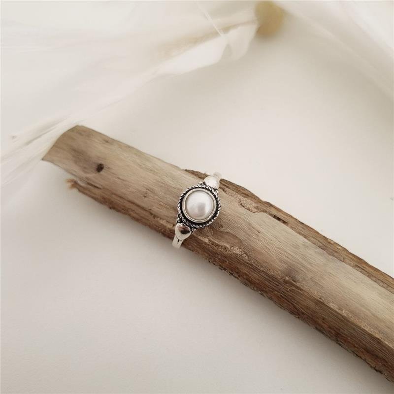 ANEL PRATA 925 PEDRA NATURAL REDONDA