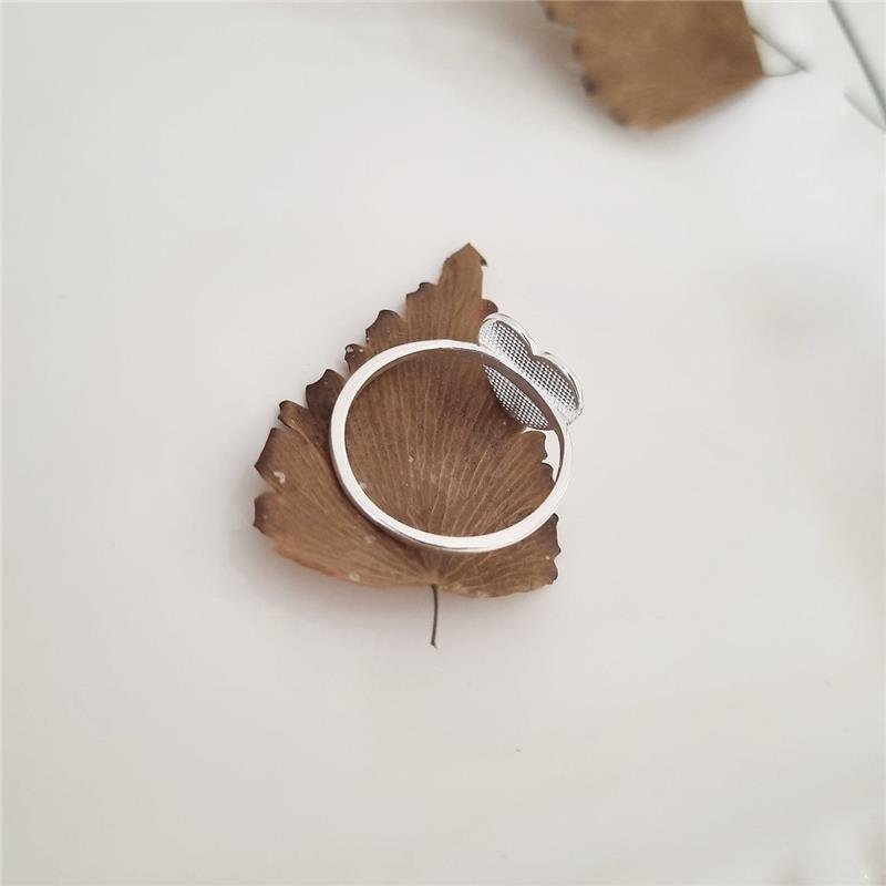 ANEL PRATA 925 PLACA CORAÇÃO LISO