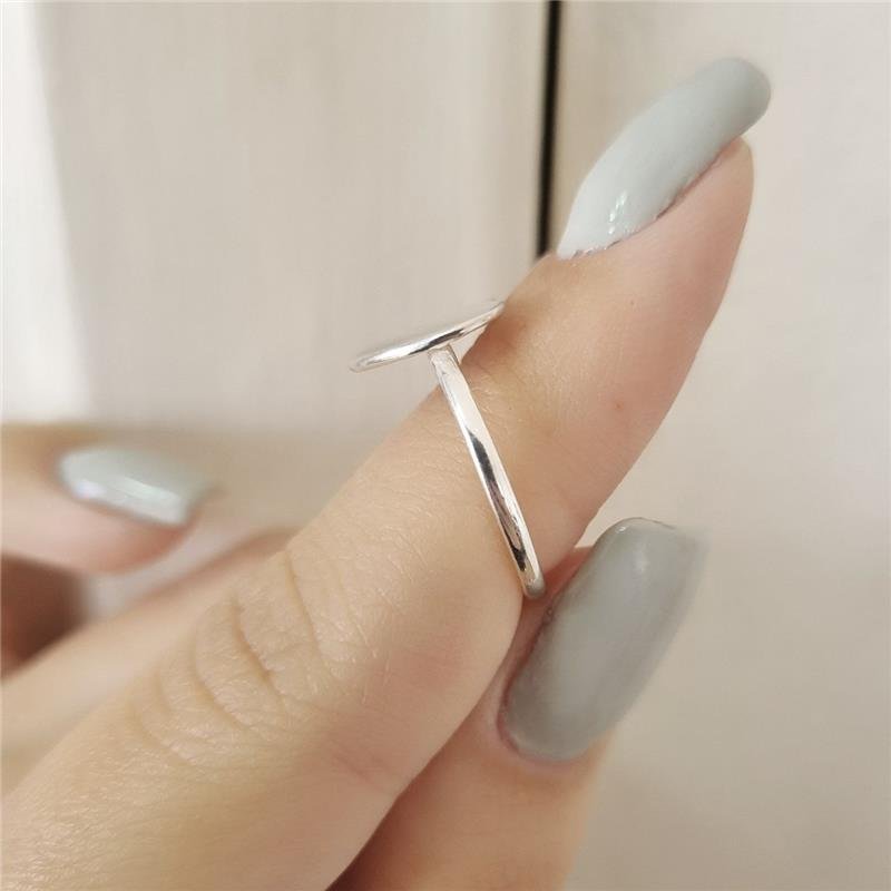 ANEL PRATA 925 PLACA CORAÇÃO LISO