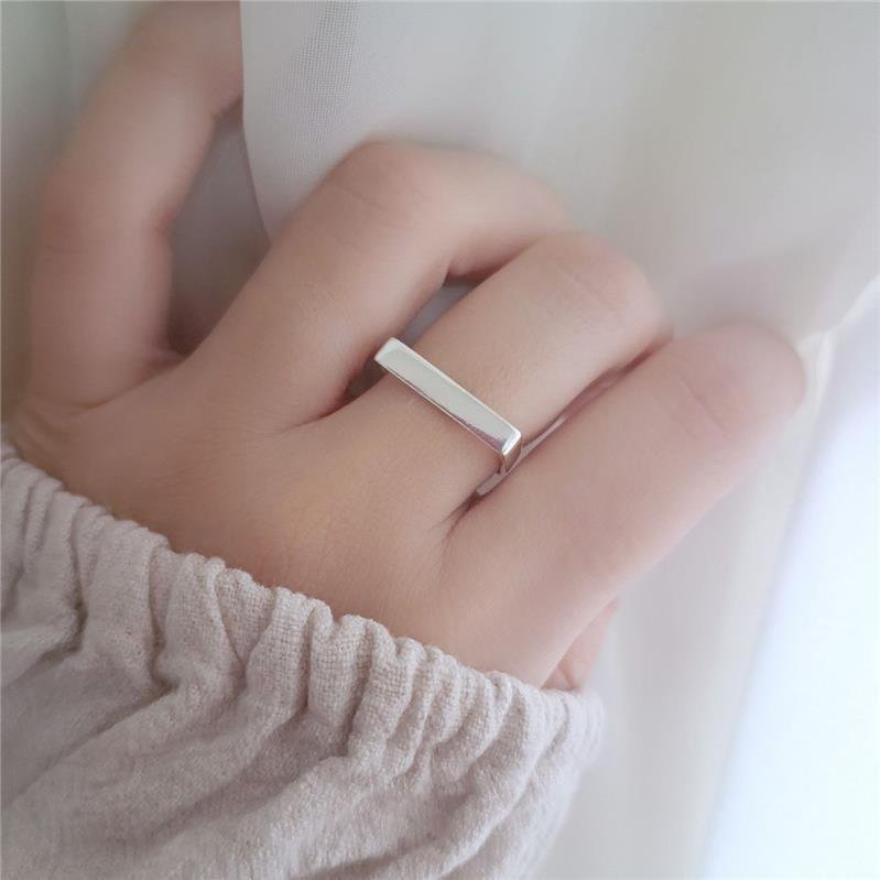 ANEL PRATA 925 QUADRADO LISO