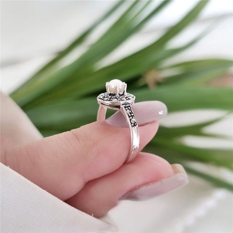 ANEL PRATA 925 REDONDO COM PÉROLA