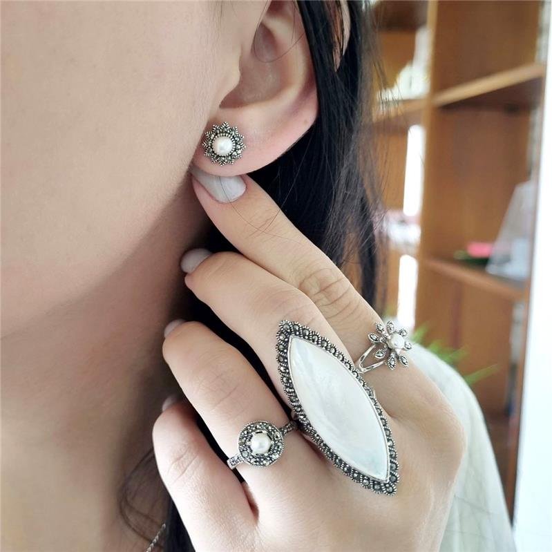 ANEL PRATA 925 REDONDO COM PÉROLA