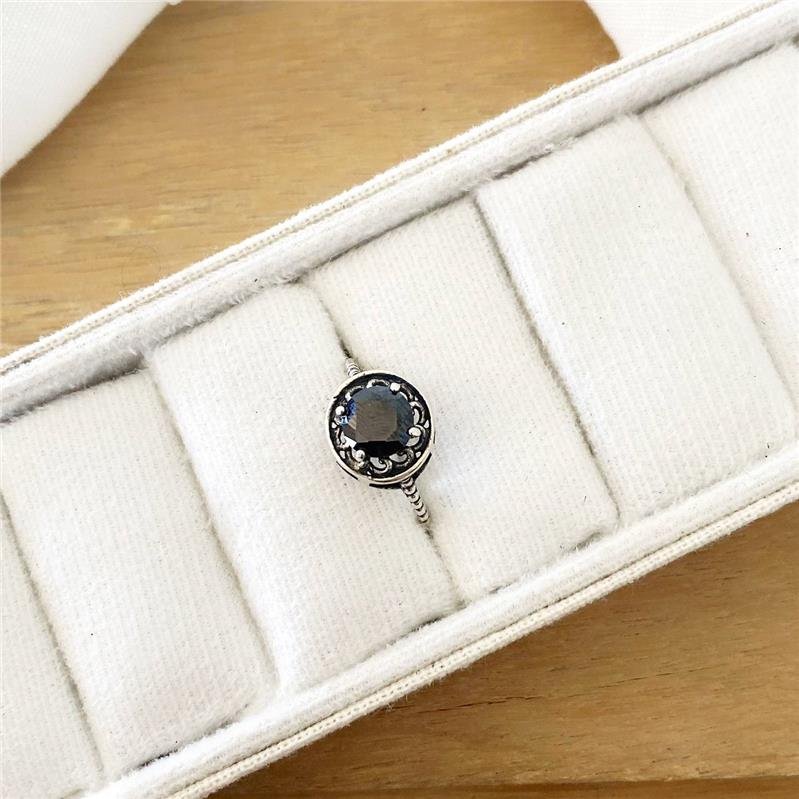 ANEL PRATA 925 REDONDO ÔNIX